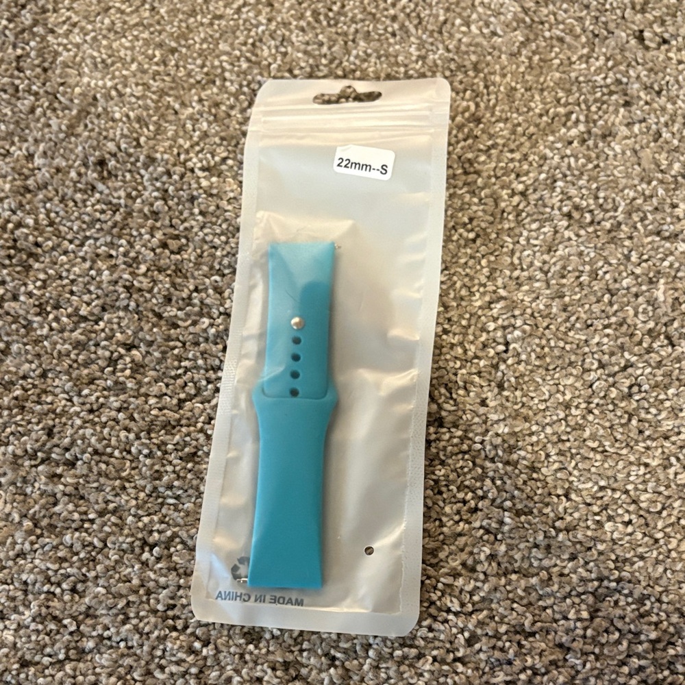 Silicone Replacement Watch Band - Aqua/Turquoise (22mm)